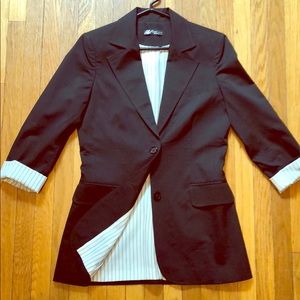 Black Cuffed Blazer